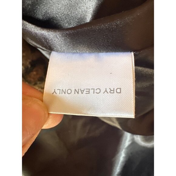 Luij Womens Leopard Print Wool Blend Coat With Satin Lining & Button Closure - Picture 6 of 7